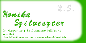 monika szilveszter business card